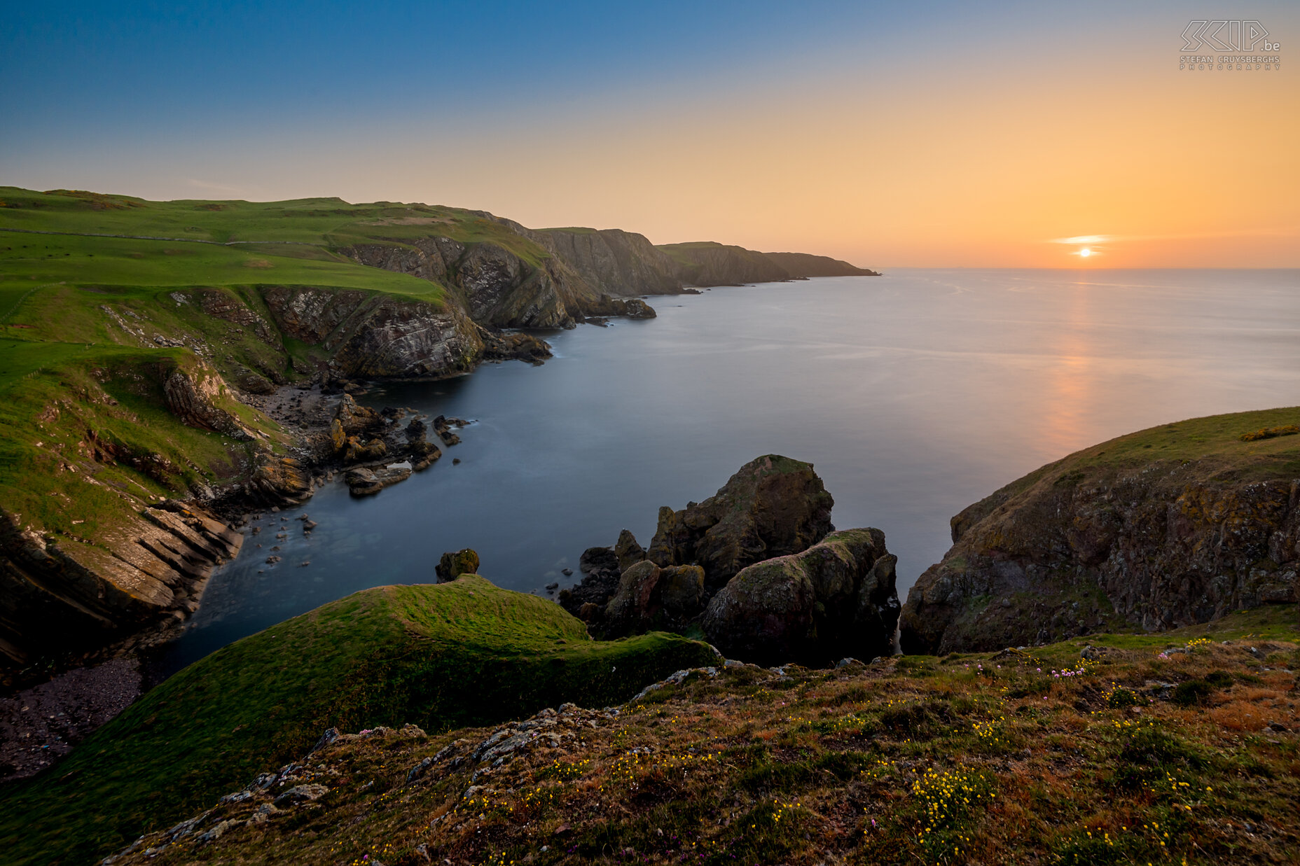 St Abbs Head - Zonsondergang Zonsondergang aan de wondermooie kusten van St Abbs aan de Schotse oostkust. Stefan Cruysberghs